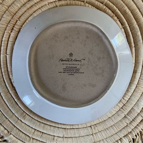 HEARTH & HAND With Magnolia 4pc Textured Appetizer Stoneware Plates Sour Cream - Picture 5 of 14